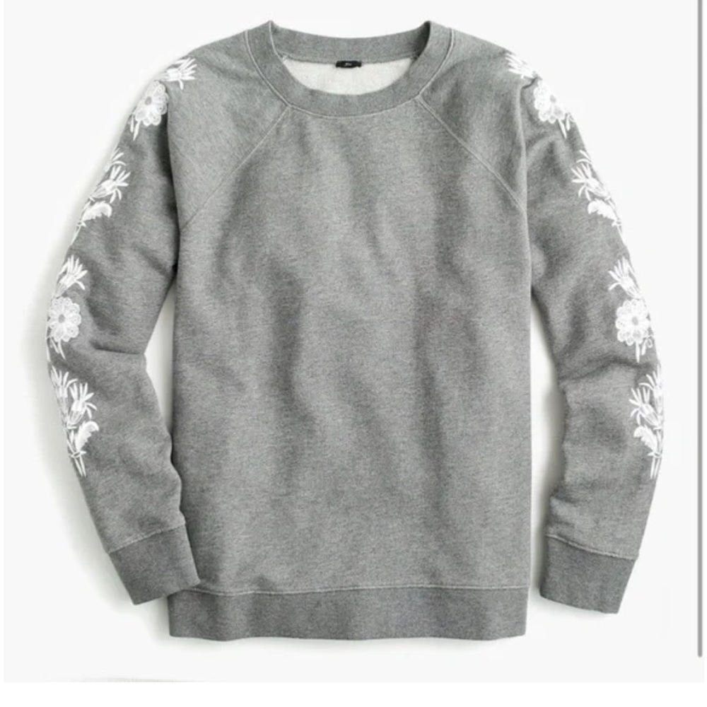J. Crew Sweatshirt with embroidered flowers